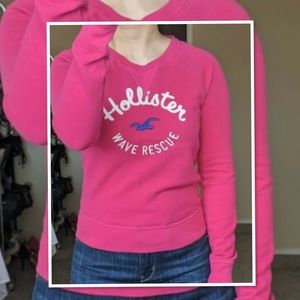 HOLLISTER SWEATSHIRT VINTAGE WAVE RESCUE  PINK  S